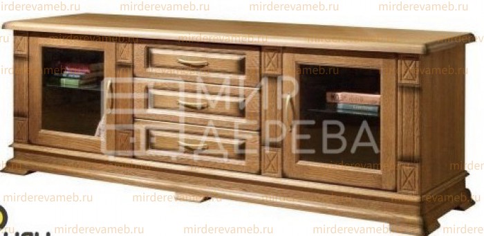 ТВ тумба Верди - 318. 150  со стеклами из массива дерева Ш-150см,В-60см,Г-45см