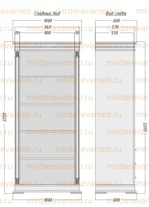 Шкаф Верди - 319.1 из массива дерева Ш-100см,В-220см,Г-60см