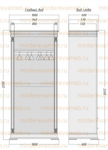 Шкаф Верди - 319.3 из массива дерева Ш-100см,В-220см,Г-60см