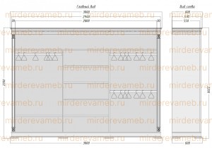 Шкаф Верди - 322.2 из массива дерева Ш-300см,В-220см,Г-60см