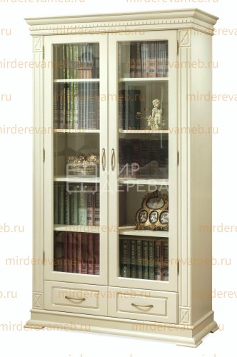 Книжный шкаф Верди - 309 из массива дерева Ш-100см,В-200см,Г-45см