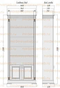 Книжный шкаф Верди - 311 из массива дерева Ш-100см,В-230см,Г-40см