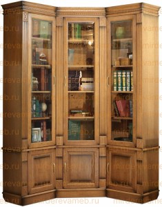 Книжный шкаф Верди угловой - 290 из массива Ш-142.5*142.5см,В-230см,Г-40см
