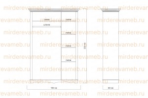 Шкаф Милано - 002 из массива дерева Ш-160см,В-230см,Г-60см