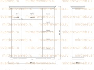 Шкаф Милано - 005 из массива дерева Ш-200см,В-230см,Г-60см