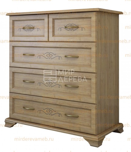 Комод Таката 5 ящиков из массива Ш-90см,В-100см,Г-45см