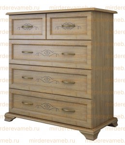 Комод Таката 5 ящиков из массива Ш-90см,В-100см,Г-45см