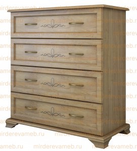 Комод Соната 4 ящика из массива Ш-90см,В-100см,Г-45см