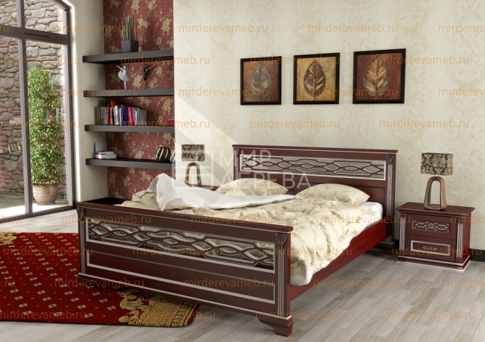 Кровать Верджиния (модель№2) с патиной из массива