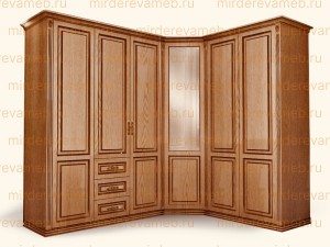 Шкаф Верджиния 600 - 1 угловой из массива дерева Ш-120+90/90+160см,В-230см,Г-60см
