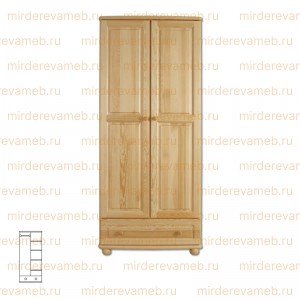 Шкаф Витязь 107 из массива дерева Ш-80см,В-190см,Г-60см