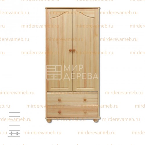 Шкаф Витязь 114 из массива дерева Ш-90см,В-190см,Г-40см