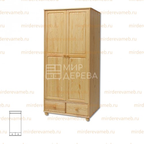 Шкаф Витязь 122 из массива дерева Ш-90см,В-190см,Г-60см
