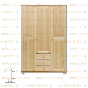 Шкаф Витязь 101 из массива дерева Ш-120см,В-190см,Г-60см