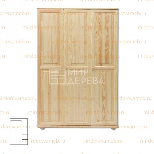 Шкаф Витязь 105 из массива дерева Ш-120см,В-190см,Г-60см