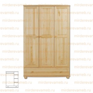 Шкаф Витязь 106 из массива дерева Ш-120см,В-190см,Г-60см