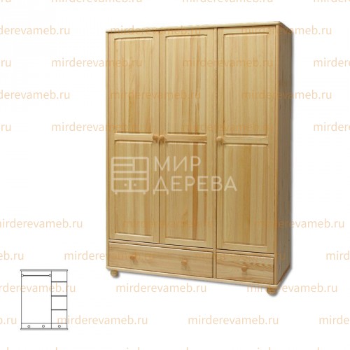 Шкаф Витязь 121 из массива дерева Ш-140см,В-190см,Г-60см