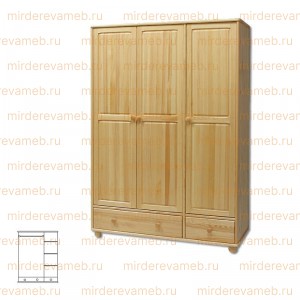 Шкаф Витязь 121 из массива дерева Ш-140см,В-190см,Г-60см