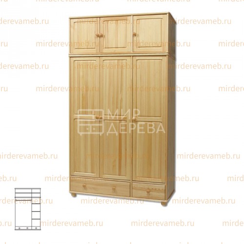 Шкаф Витязь 127 из массива дерева Ш-140см,В-240см,Г-60см