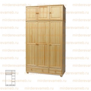 Шкаф Витязь 127 из массива дерева Ш-140см,В-240см,Г-60см