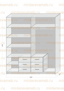 Шкаф Верджиния с резьбой 4х створчатый модель№2 из массива дерева Ш-200см,В-230см,Г-60см