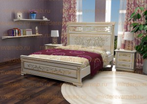 Кровать Симфония модель№2 из массива дерева
