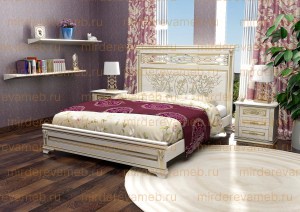 Кровать Симфония модель №3 из массива дерева