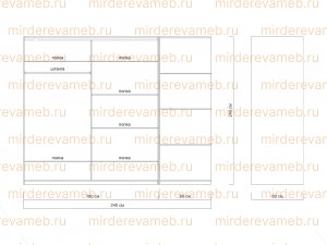 Шкаф Окаэри 41 из массива дерева Ш-180+60см,В-240см,Г-60см