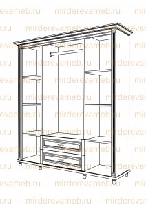 Шкаф Мальта №4 из массива дерева Ш-200см,В-230см,Г-60см