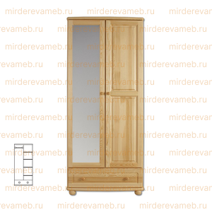 Шкаф Витязь 145 из массива дерева Ш-90см,В-190см,Г-60см
