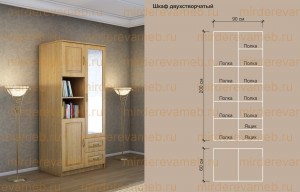 Шкаф Витязь 246 из массива дерева Ш-90см,В-200см,Г-60см