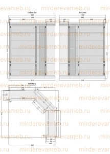 Книжный шкаф Верди угловой - 292 из массива дерева Ш-192.5*192.5см,В-230см,Г-40см
