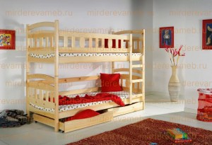 Кровать 2х ярусная Сиена из массива
