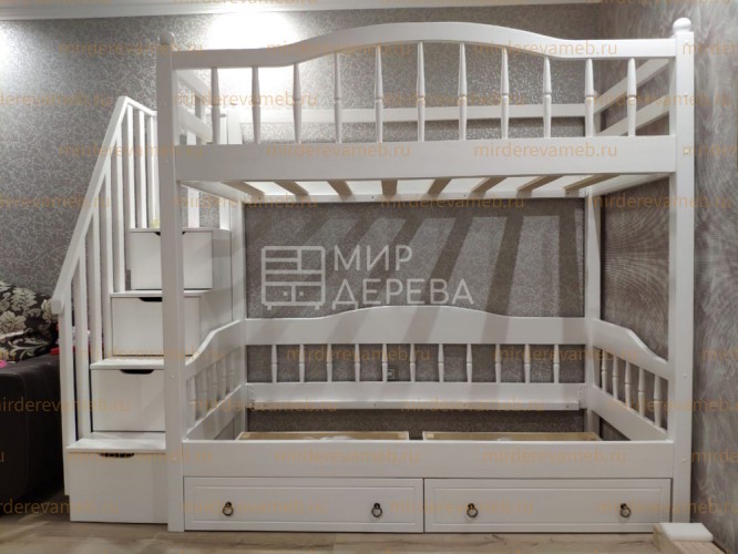 Кровать 2х ярусная Аделина из массива