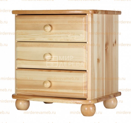 Тумба Лига 3 ящика из массива Ш-45см,В-58см,Г-30см
