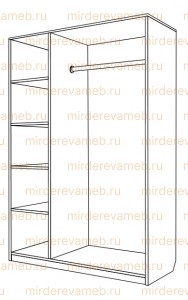Шкаф Бали 1-3 из массива Ш-150см, В-210см,Г-60см