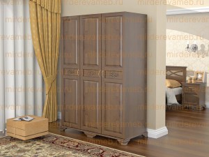 Шкаф Сатори 3х створчатый из массива дерева Ш-120см,В-190см,Г-60см