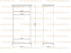 Шкаф Мальта №2 из массива дерева Ш-120см,В-230см,Г-60см