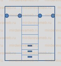 Шкаф Верджиния 3-х створчатый модель№4 из массива дерева Ш-150см,В-230см,Г-60см