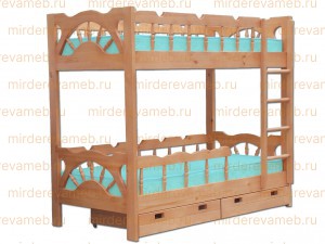 Кровать 2-х ярусная Адмирал из массива
