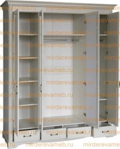 Шкаф Бланш 4-х створчатый из массива Ш-200см,В-220см,Г-60см
