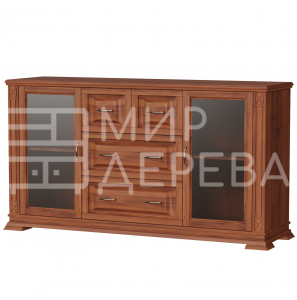 Комод Верди - 204 (стекло) из массива Ш-160см,В-85см,Г-45см