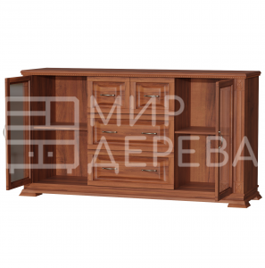 Комод Верди - 204 (стекло) из массива Ш-160см,В-85см,Г-45см