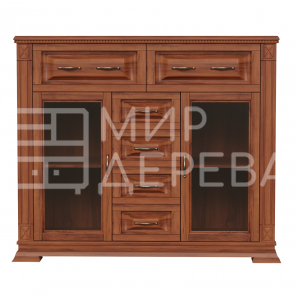 Комод Верди - 206 (стекло) из массива Ш-120см,В-100см,Г-45см