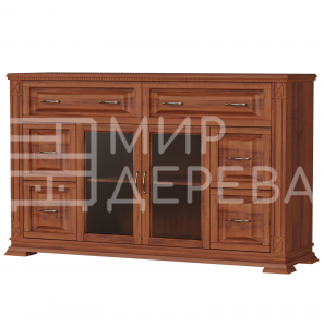 Комод Верди - 216 (стекло) из массива Ш-150см,В-90см,Г-45см