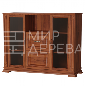Комод Верди - 240 (стекло) из массива Ш-130см,В-100см,Г-45см