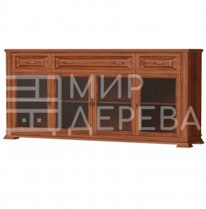 Комод Верди - 258 (стекло) из массива Ш-200см,В-90см,Г-45см