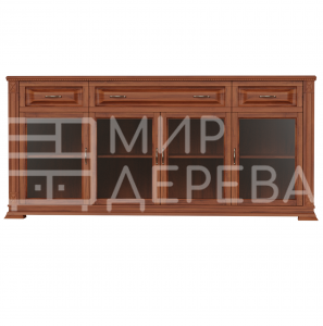 Комод Верди - 258 (стекло) из массива Ш-200см,В-90см,Г-45см