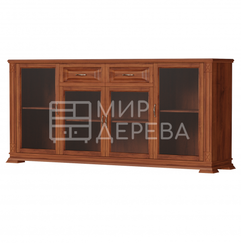 Комод Верди - 215 (стекло) из массива Ш-200см,В-90см,Г-45см