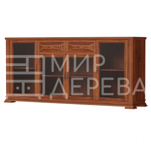 Комод Верди - 215 (стекло) из массива Ш-200см,В-90см,Г-45см